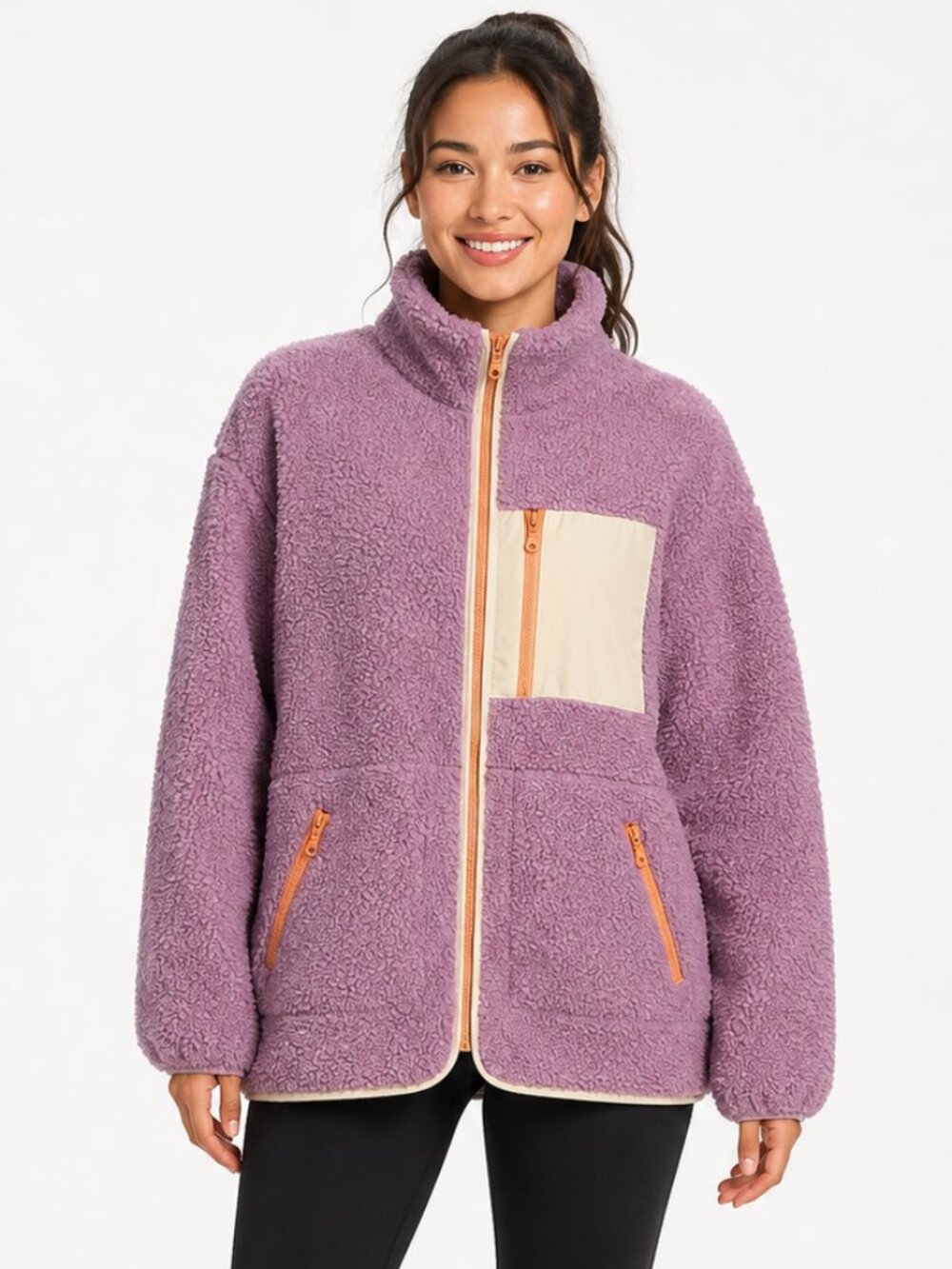 Universal Thread Purple Sherpa Full Zip Jacket Women’s XS
